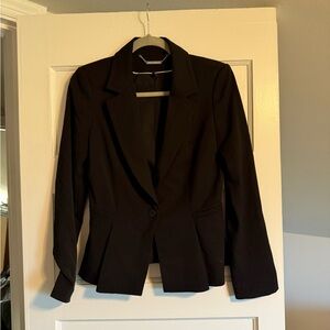 White House Black Market Black Blazer with flair